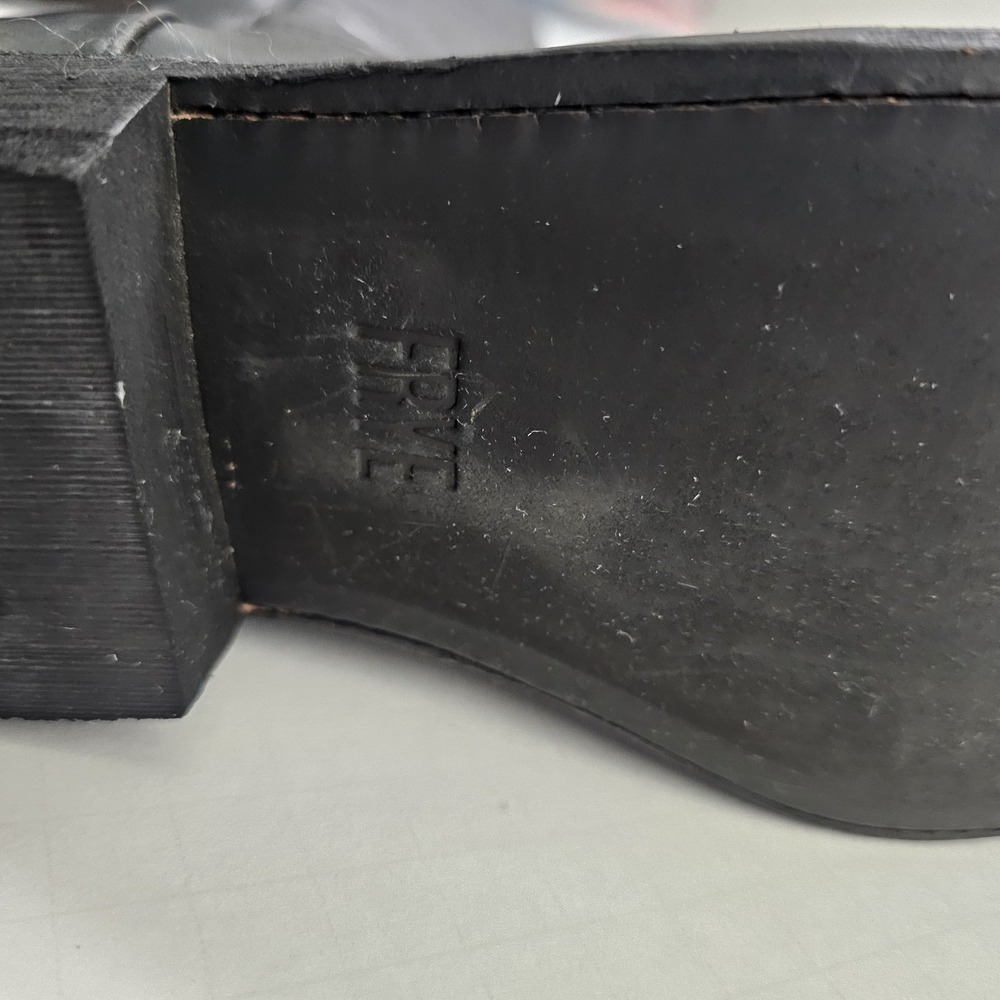 FRYE Carson Campus Zip Black Leather Boots Womens 8B 3470809-BLK Western Tall - Picture 4 of 8